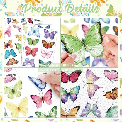 Butterfly Wall Decals, 8 Sheets 76 Pcs - color: Butterfly