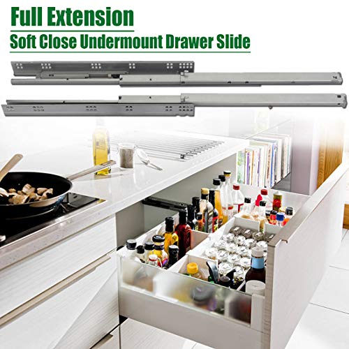 OCG Undermount Drawer Slides 15 inch (6 Pairs), Full Extension Soft Close Concealed Drawer Runners, Come with Mounting Screws and Brackets - size: 15 Inch