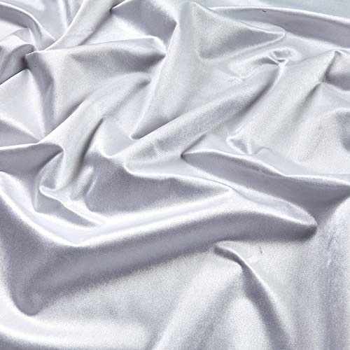 Royal Velvet White, Fabric by the Yard - color: White
