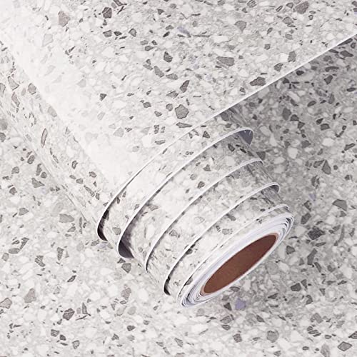 FunStick 36" x 200" Granite Contact Paper Peel and Stick Countertops for Kitchen Waterproof Granite Wallpaper Self Adhesive Vinyl Grey Marble Wall Paper Sticker for Bathroom Table Cabinets Removable - size: 36" x 200"