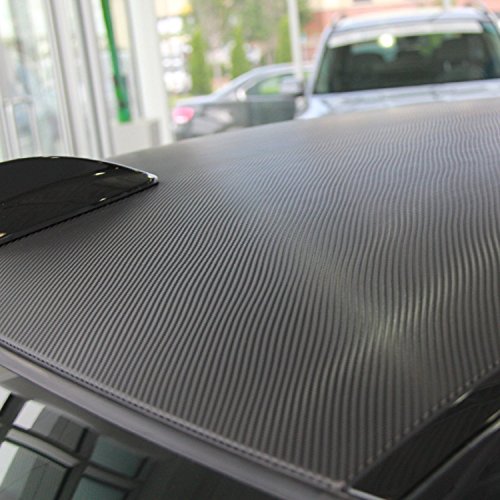 LZLRUN 3D Black Carbon Fiber Car Vinyl Wrap Self-Adhesive Film 1ft x 5ft - color: Black, size: 1ft x 5ft