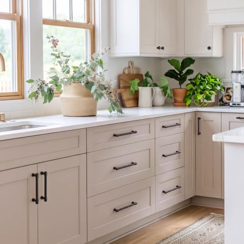 Goldenwarm 10 Pack 3 Inch Black Cabinet Pulls Modern Kitchen & Bathroom Hardware Heavy Duty Zinc Alloy Drawer Handles with Complete Screw Kit Consistent Finish for Whole-Home Renovations - color: Matte Black, size: 3 Inches Hole Center