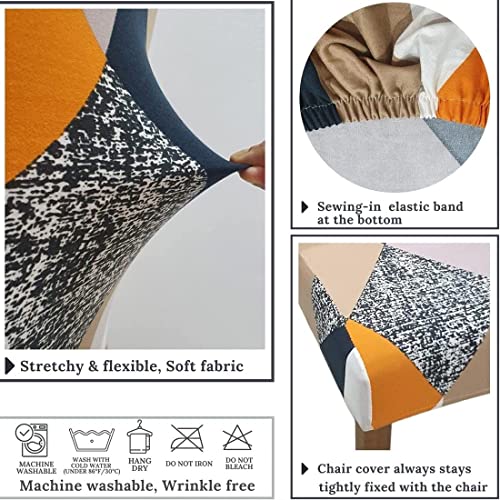 Stretch Chair Covers Slipcovers Set of 4 Printed Stretchable Dining Chair Slipcover Washable Removable for Kitchen,Hotel,Restaurant - color: Grey Rubik's Cube, size: 4