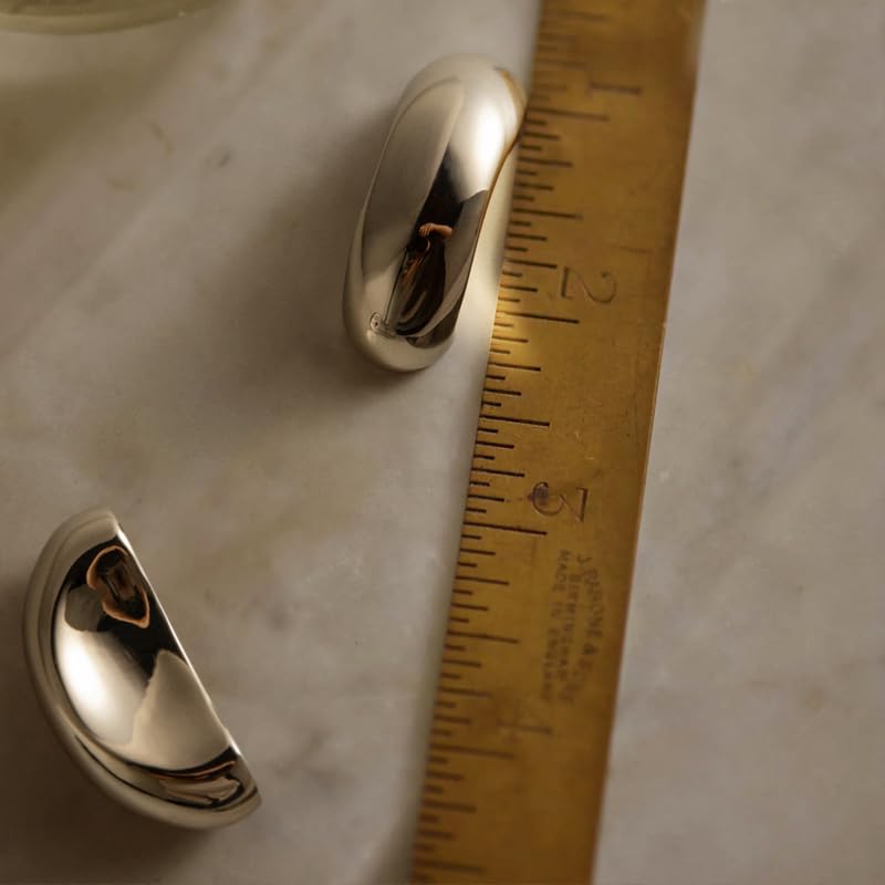 Goo-Ki Solid Brass Cabinet Knobs, Liquid Ribbon Mirror Titanium Silver Drawer Pulls - Modern Luxury Hardware for Kitchen Drawer, Dresser, Wardrobe (1 Piece)