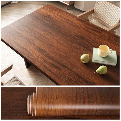 VEELIKE Auburn Cherry Wood Contact Paper Peel and Stick Wood Wallpaper for Kitchen Cabinets Furniture 15.7''x354'' Self Adhesive Waterproof Vinyl Wrap Wood Grain Contact Paper for Countertop Table Top - size: 15.7" x 354"