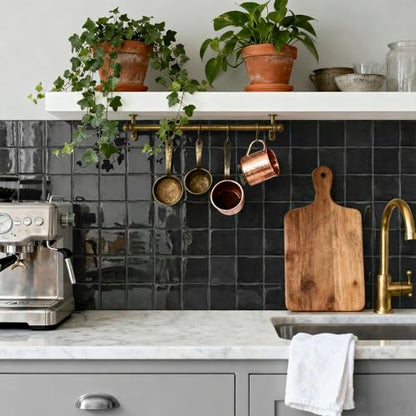 VICCI 3D Peel and Stick Backsplash, 20-Sheet 6" x 6" - color: Black