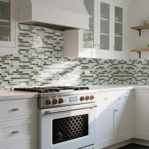 Art3d Linear Design Tile Peel and Stick Backsplash, 10-Sheet, Dark Brown - color: Dark Brown, size: 12 x 12 Inch