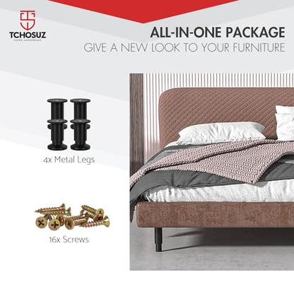 6 Inch Aluminum Alloy Adjustable Furniture Legs Heavy Duty Set of 4 - color: Aluminum Alloy-black, size: 6 inches