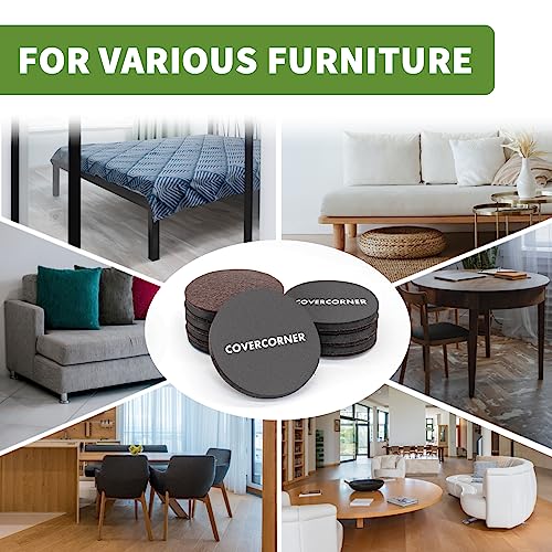 Felt Furniture Sliders for Hardwood Floors 8 PCS, 4 3/4" Brown - size: 8 PCS 4 3/4" Brown