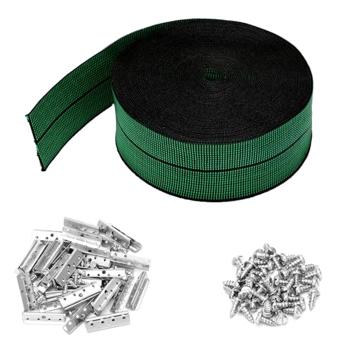 Threehoney 2 Inch Wide x 40 ft Chair Webbing Replacement Kit Green - color: Green