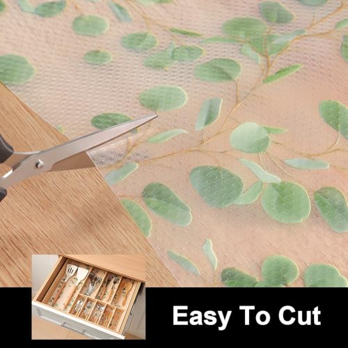 Cooyes Shelf and Drawer Liners for Kitchen Cabinets, Non Adhesive Liner - color: Eucalyptus Green, size: 11.8"W x 360"L