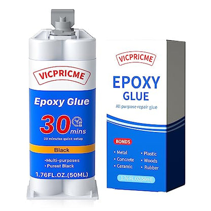 vicpricme Black Epoxy Glue for Plastic Metal Golf Club, Waterproof, 1.76oz - size: black 1pcs