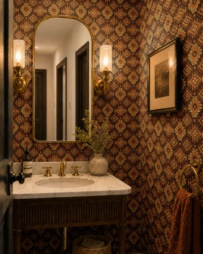 Tribal Geometric Black Peel and Stick Wallpaper Removable Boho 9in×19.7ft - color: Tribal Black