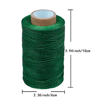 284Yards Waxed Thread for Leather, 0.8mm Waxed Linen Thread, Wax String - color: Grass Green