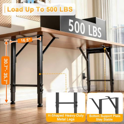 Heavy Duty Workbench Frame,Adjustable Height Metal Standing Desk Table Legs