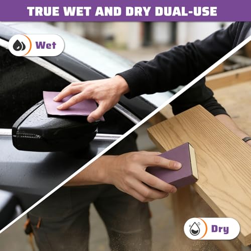 POLIWELL Wet Dry Sanding Sheets 25 PCS 9 x 11 Inch Purple Alumina - style: MIX