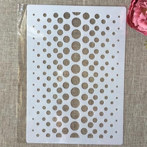 TIAMECH A4 Reusable Round Circle Dot Metrix Stencil for Painting - style: Round Metrix