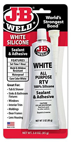 J-B Weld 31312 White All-Purpose RTV Silicone Sealant and Adhesive - 3 oz. - color: White, size: 3 Ounce (Pack of 1)