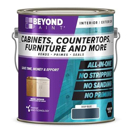 Beyond Paint All-in-One Refinishing Paint, No Sanding, Matte Finish for Cabinets, Countertops, Furniture and Doors, 1 Gallon, Deep Blue - color: Deep Blue