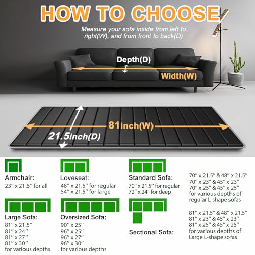 LAVEVE Heavy Duty Couch Cushion Support Board for Sagging Sofa, 21.5''x81'' - size: 81" x 21.5" - Large Couch