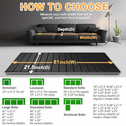 LAVEVE Heavy Duty Couch Cushion Support Board for Sagging Sofa, 21.5''x81'' - size: 81" x 21.5" - Large Couch