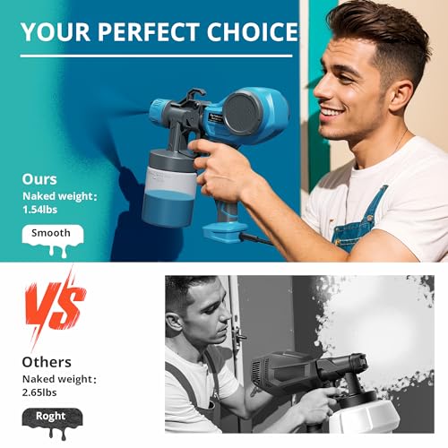 Tilswall Paint Sprayer Alien500 Ultra Lightweight Spray Paint Gun Easy to Use and Clean, Electric Paint Sprayer with 4 Nozzles & 3 Patterns, 600ml, Multi-Purpose Spray Gun for Walls