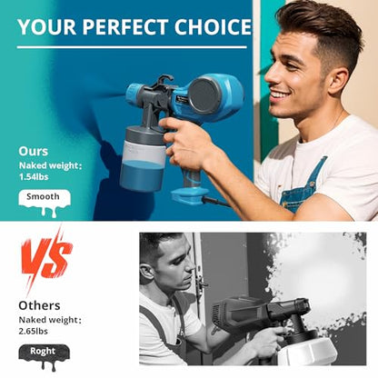 Tilswall Paint Sprayer Alien500 Ultra Lightweight Spray Paint Gun Easy to Use and Clean, Electric Paint Sprayer with 4 Nozzles & 3 Patterns, 600ml, Multi-Purpose Spray Gun for Walls
