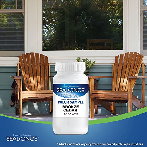 SEAL-ONCE Color Sample Semi-Transparent Wood Stain, Bronze Cedar, 4 oz - color: Bronze Cedar