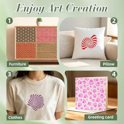 Geometric Texture Stencils for Crafts Reusable 30Pcs Stencils(6X6 Inch) - color: Texture 34
