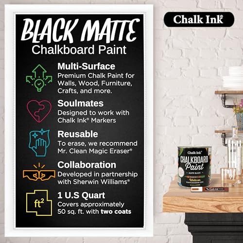 Chalk Ink Chalk Paint - Premium Chalkboard Paint for Walls, Wood & Crafts
