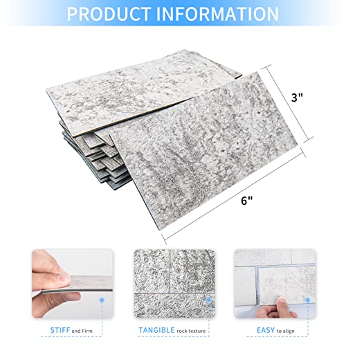 Art3d 102-Pack Peel and Stick Backsplash, Natural Stone White - color: Natural Stone White
