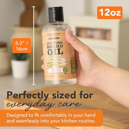 CLARK'S Cutting Board Oil 12 Oz, Food Grade Mineral Oil - Lemongrass Scent - style: Lemongrass Extract (Bamboo) - 12 Oz