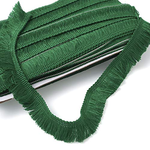 Beadthoven 27 Yards 1 Inch Fringe Trim Tassel Ribbon Polyester Lace Trim for Sewing Clothing Cushions Pillow Curtain Home Decorations DIY Crafts Green - color: Green, size: 1 Inch (25mm)