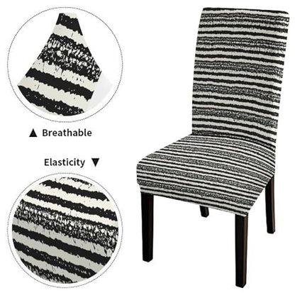 Mrcrypos Dining Chairs Covers Abstract Black Dye Fabric Slipcover Chair Cover Set of 4 Elastic Chairs Covers for Kitchen Living Room Restaurant - color: Abstract-6, size: 4