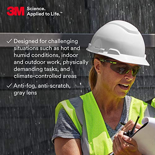 3M Safety Glasses, Solus 1000, Scotchgard Gray Lens, Green/Black Frame - style: Gray Lens, Green/Black Frame