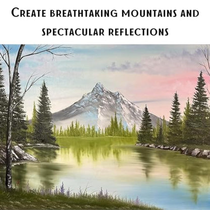 10 Piece Landscape Brush Set, for Wet on Wet Painting: 2 Inch, 1 Inch, 1 Inch Oval, 4 & 6 Fan, Filbert, 2 Palette Knives, Liner, Mop Blender - Adam Lashley