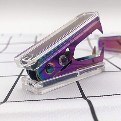 Rainbow Staple Remover Staples Puller Removal Claw Tool - color: Clear & Rainbow Tone