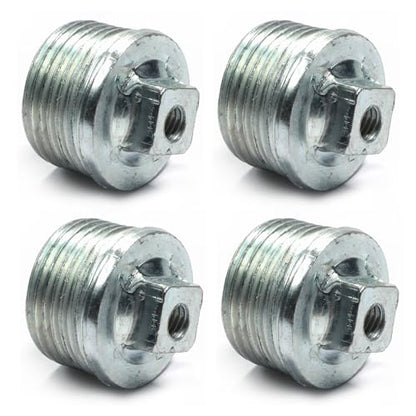 Pipe Plug with Threaded Hole, Square Head Pipe Plug Connector, Threaded Wheel Connector for DIY Furniture, Table Legs and Cabinet trolleys,(Pack of 4) (3/4 INCH) - size: 3/4 INCH