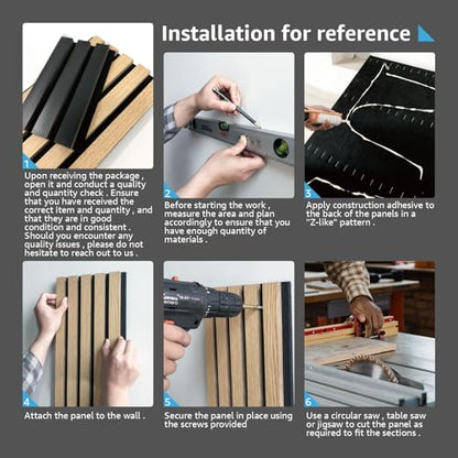 Art3d 6-Pack Soundproof Wood Slat Wall Panel, 94.5 x 7.9 Inch, Deep Walnut - color: Dark Walnut, size: 6Pcs - 94.5 * 7.9 inch