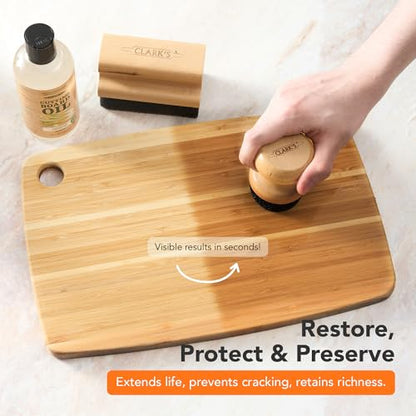 CLARK'S Cutting Board Oil 12 Oz, Food Grade Mineral Oil - Lemongrass Scent - style: Lemongrass Extract (Bamboo) - 12 Oz