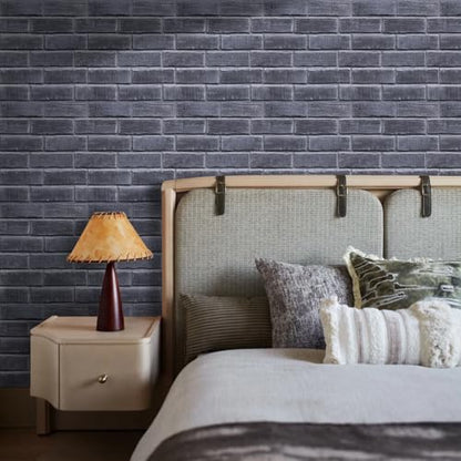 COMSTICKC 3D Faux Brick Wall Panels Peel and Stick, 10 Pcs 11.8" x 11.8" - color: Gray-1