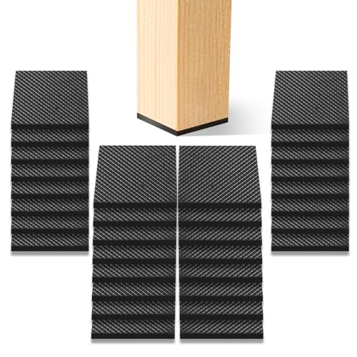 CHUNZEXI 32 Pack 1.5 Inch Non Slip Furniture Pads, Square Adhesive Rubber - size: 1.5 inch 32 Square