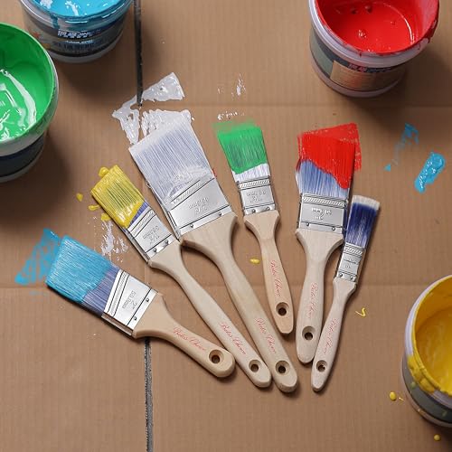 Bates Paint Brushes - 2 Inch, 2 Pack, Treated Wood Handle, Stain & Wall Brushes - color: Wood Handle, size: 2 Pack, 2"