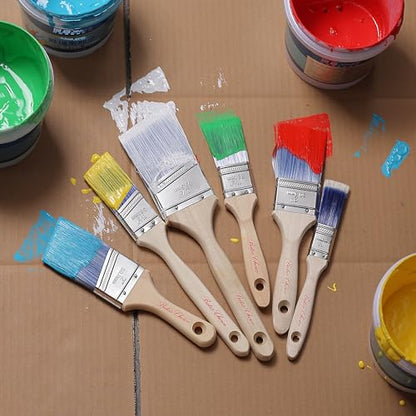 Bates Paint Brushes - 2 Inch, 2 Pack, Treated Wood Handle, Stain & Wall Brushes - color: Wood Handle, size: 2 Pack, 2"