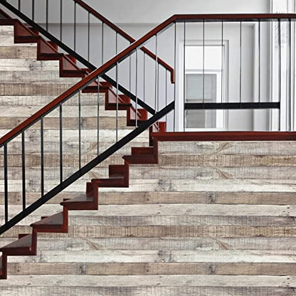 Yun-aeon Natural Wood-Grey Contact Paper Peel and Stick Wallpaper - color: Natural Wood-grey, size: 17.3" x 236"