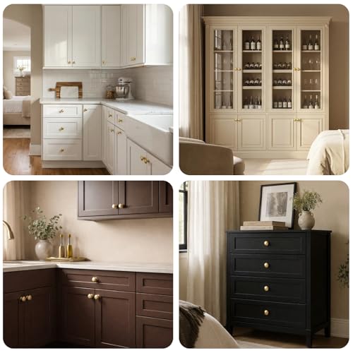 POZEAN Cabinet Knobs Brushed Nickel 30 Pack Cabinet Handles Drawer Knobs Solid Knobs Gold with Screws for Dresser Drawer Cabinet Cupboard - Modern Kitchen, Bedroom and Bathroom Hardware,Gold - color: Gold, size: 30 Pack