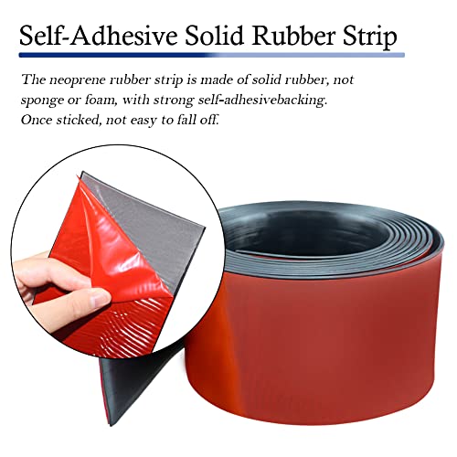 LSGCQ Neoprene Rubber Strips with Adhesive Backing Rubber Sheets - size: 3” Wide x 1/5" Thick x 10' Long