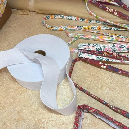 3 Rolls Jelly Roll Batting Strips for Rugs 2 1/2 inch Total 150 Yards - color: White-3Roll-6.4