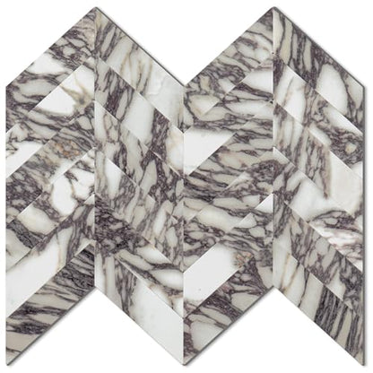 STICKGOO Herringbone Tile Peel and Stick Backsplash for Kitchen&Bathroom - color: Bulgari Purple Marble