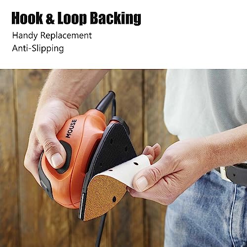 50 Pack Mouse Sander Sandpaper, Sanding Pads for 5.5'' Detail Sanders, Hook and Loop Sandpaper Detail Sander Palm Sander Sandpaper for Wood Furniture Sanding Refinishing (180 Grit) - style: 180 Grit